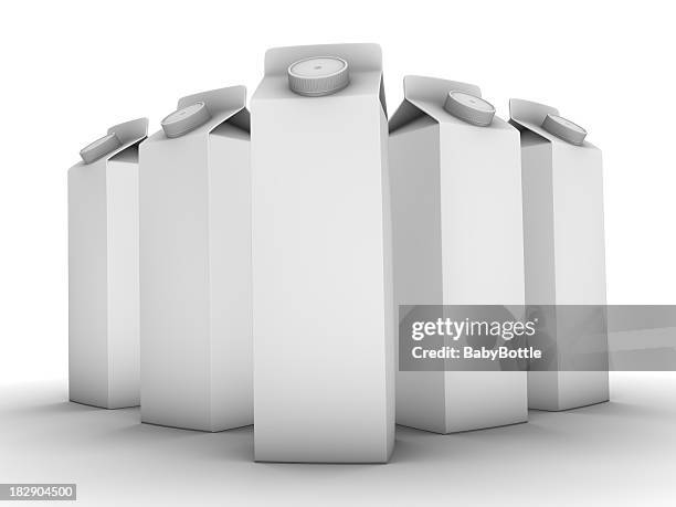 five carton boxes - carton milk stock pictures, royalty-free photos & images