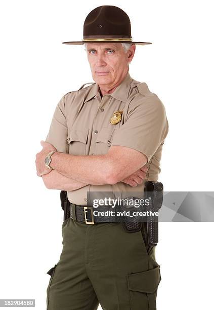 maduro highway patrolman retrato - jefe de policía fotografías e imágenes de stock