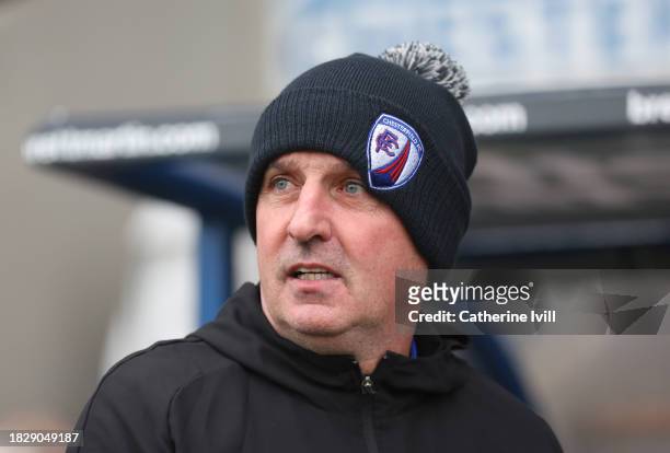 Paul Cook, manager of Chesterfield during the Emirates FA Cup Second Round match between Chesterfield and Leyton Orient at Technique Stadium on...
