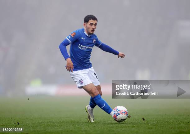 Armando Dobra of Chesterfield during the Emirates FA Cup Second Round match between Chesterfield and Leyton Orient at Technique Stadium on December...