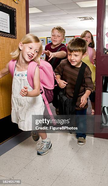 Kid Rushing To Classa Kids Running Out Of Classroom Photos and Premium High Res Pictures ...