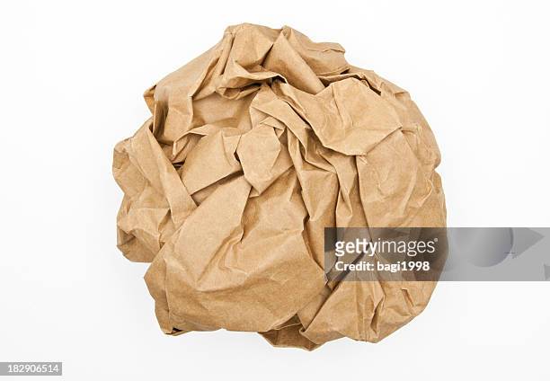 crumpled paper ball - compact stock pictures, royalty-free photos & images
