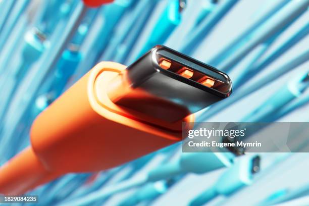 usb-c cable connector - plug de connexion au réseau photos et images de collection