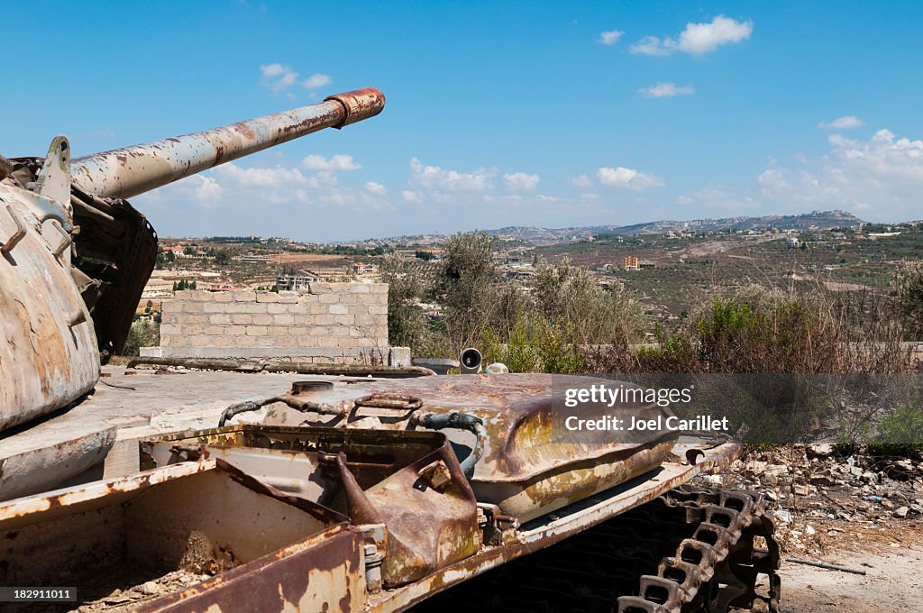 Old abandoned tank in southern Lebanon