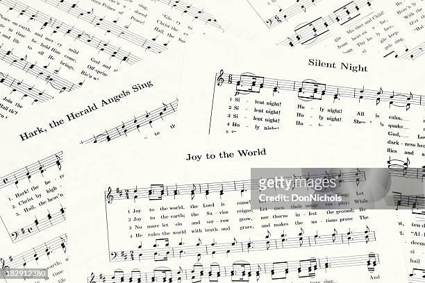 christmas sheet music - christmas music stock pictures, royalty-free photos & images