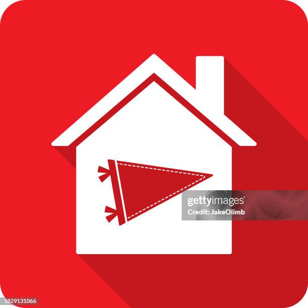 house pennant icon silhouette 1 - pep rally stock illustrations