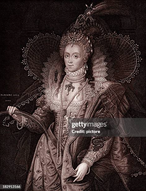 queen elizabeth i (xxxl) - elizabeth i of england stock illustrations