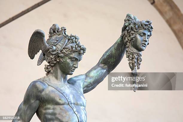 perseus and medusa - greek sculpture stock pictures, royalty-free photos & images