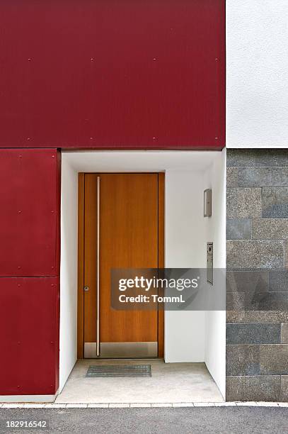 modern family home - family front door stock pictures, royalty-free photos & images