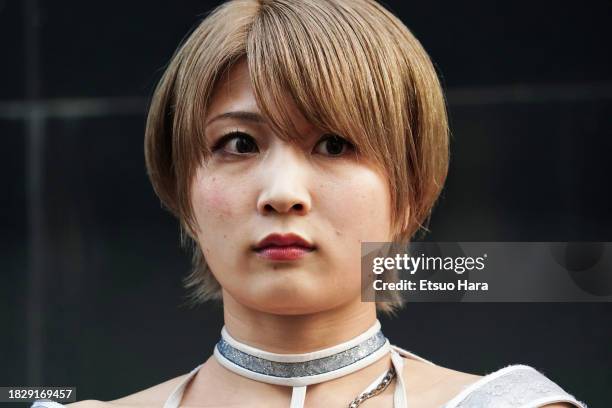 Saori Anou looks on during the Women's Pro-Wrestling "Stardom" Press Conference on November 16, 2023 in Osaka, Japan.