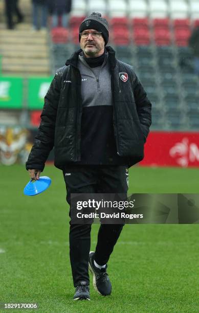 Dan McKellar, the head coach of Leicester Tigers looks on during the Gallagher Premiership Rugby match between Leicester Tigers and Newcastle Falcons...