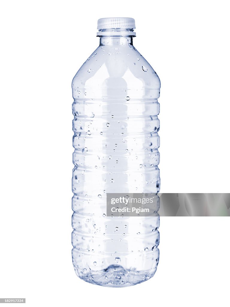 Botella de agua de plástico