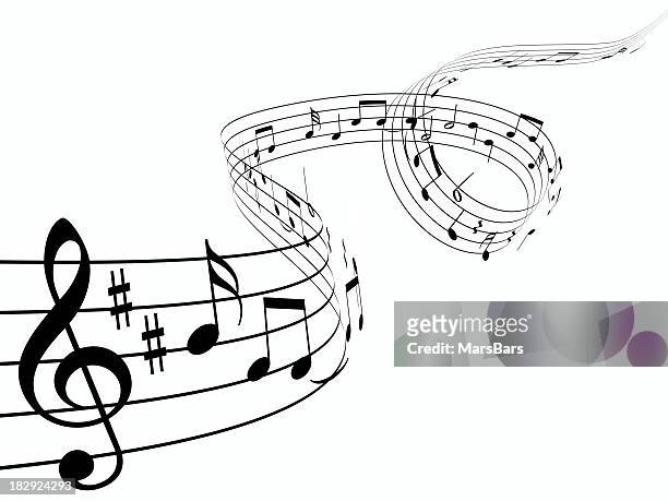 3d music notes - sheet music stock pictures, royalty-free photos & images