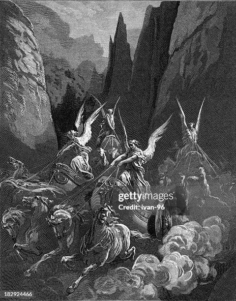 zechariah&#8217;s vision - gustave dore stock illustrations