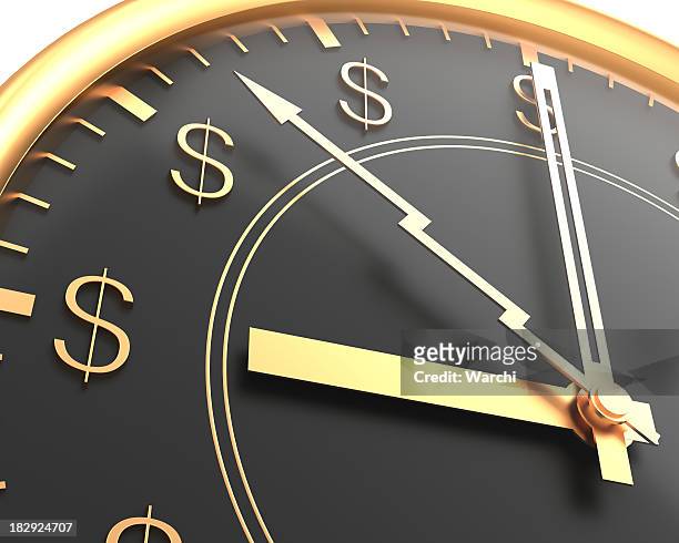 a clock with dollar signs instead of numbers - time is money stock pictures, royalty-free photos & images