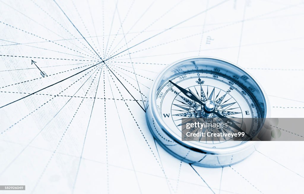 Blue compass high key