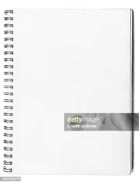 blank spiral notebook on a white background - spiral binding stock pictures, royalty-free photos & images