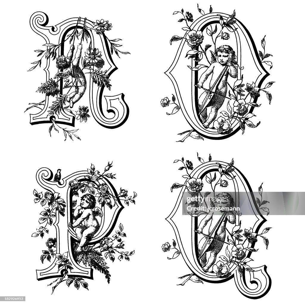 Angel Initial Initials With Angels High-Res Vector Graphic - Getty Images