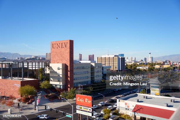 Emergency responders respond at the UNLV campus after a shooting on December 06, 2023 in Las Vegas, Nevada. According to Las Vegas Metro Police, a...