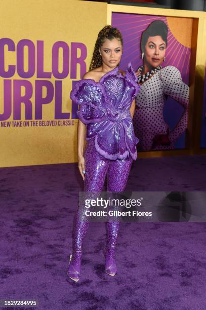 Andra Day at the premiere of "The Color Purple" held at The Academy Museum on December 6, 2023 in Los Angeles, California.