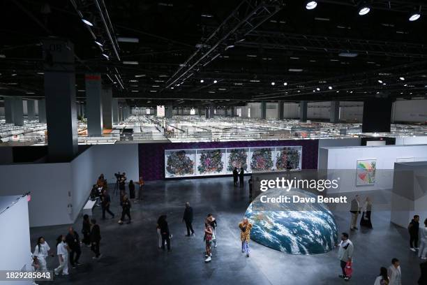 General view of the atmosphere at the VIP preview of Art Basel Miami Beach at the Miami Beach Convention Center on December 6, 2023 in Miami Beach,...