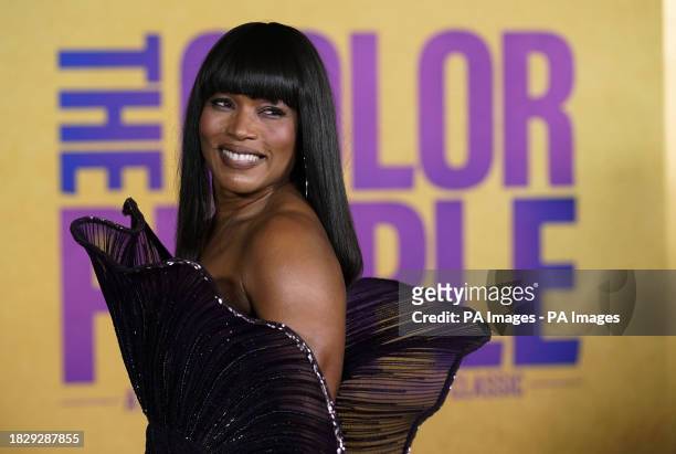 Angela Bassett turns back for photographers at the premiere of the film "The Color Purple" at the Academy Museum of Motion Pictures, Wednesday, Dec....