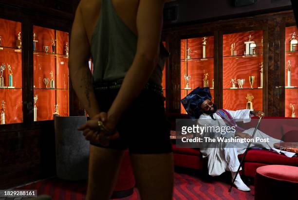 Drag King performer King Molasses poses for a portrait during a photo session with photographer Farrah Skeiky at Riggs Hotel on June 12, 2023 in...