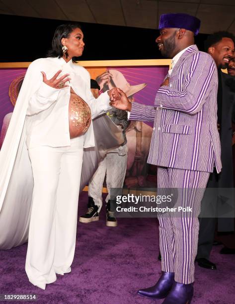 Ciara and Blitz Bazawule at the premiere of "The Color Purple" held at The Academy Museum on December 6, 2023 in Los Angeles, California.