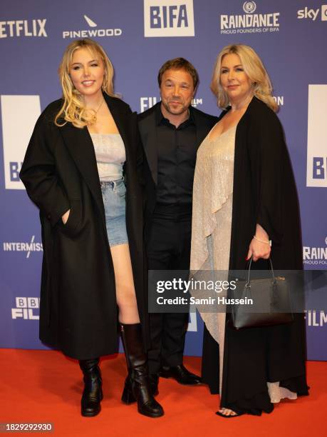 Grace Graham, Stephen Graham and Hannah Walters attends The 26th British Independent Film Awards at Old Billingsgate on December 03, 2023 in London,...