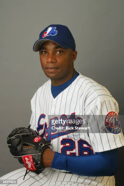 Orlando Hernandez of the Montreal Expos poses for a portrait during Media Day at Space Coast Stadium on February 21, 2003 in Viera, Florida.