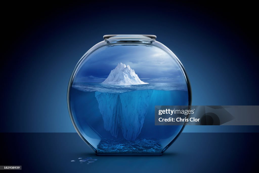 Glacier in fishbowl