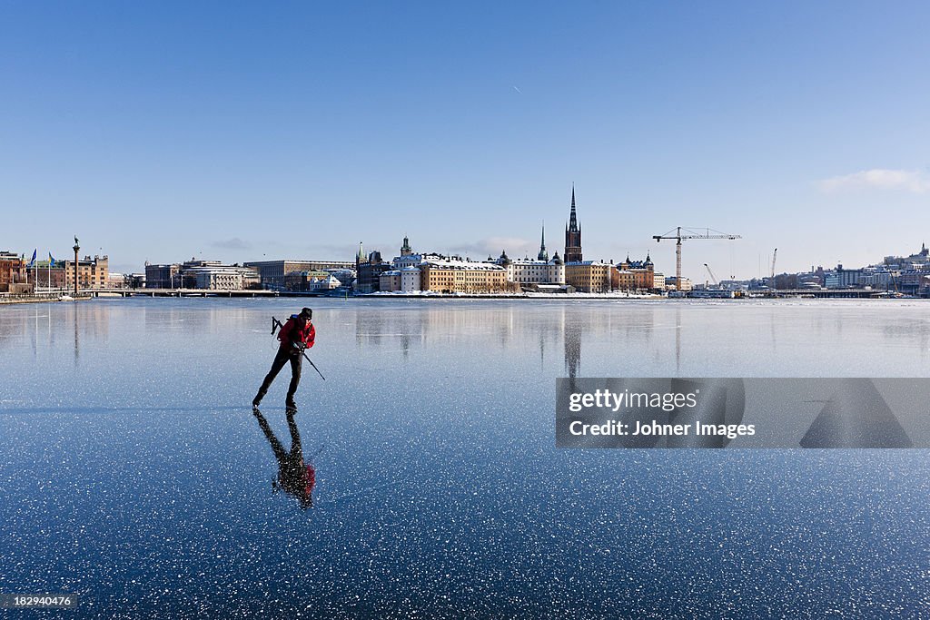 Man ice skating