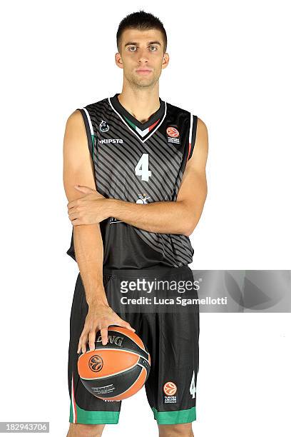 Jeffrey Viggiano, #4 of Montepaschi Siena during the Montepaschi Siena 2013/14 Turkish Airlines Euroleague Basketball Media Day at Palaestra on...