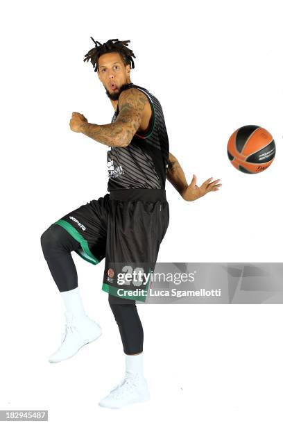 Daniel Hackett, #23 of Montepaschi Siena during the Montepaschi Siena 2013/14 Turkish Airlines Euroleague Basketball Media Day at Palaestra on...