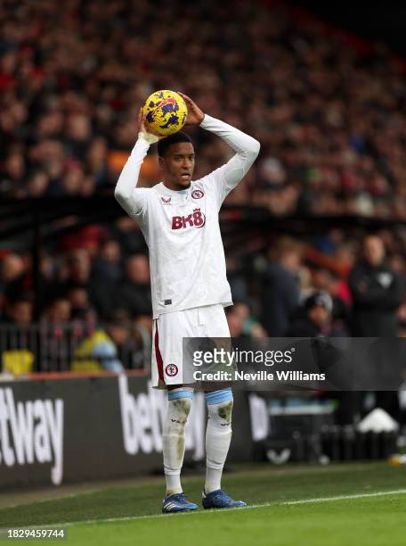 Ezri Konsa of Aston Villa in action during the Premier League match between AFC Bournemouth and Aston Villa at Vitality Stadium on December 03, 2023...
