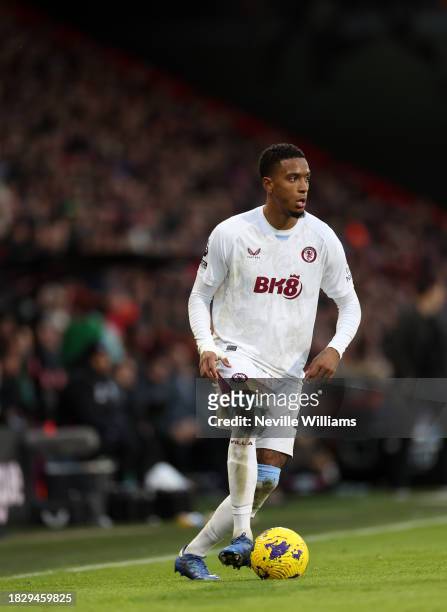 Ezri Konsa of Aston Villa in action during the Premier League match between AFC Bournemouth and Aston Villa at Vitality Stadium on December 03, 2023...