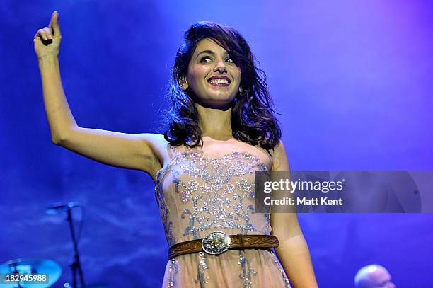 Katie Melua performs at The Roundhouse on October 2, 2013 in London, England.