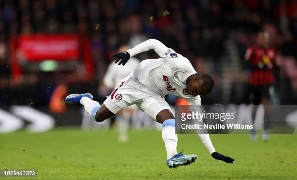 Moussa Diaby of Aston Villa in action during the Premier League match between AFC Bournemouth and Aston Villa at Vitality Stadium on December 03,...
