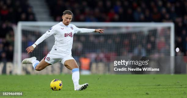 Matt Cash of Aston Villa in action during the Premier League match between AFC Bournemouth and Aston Villa at Vitality Stadium on December 03, 2023...