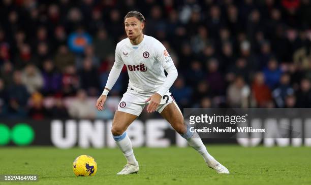 Matt Cash of Aston Villa in action during the Premier League match between AFC Bournemouth and Aston Villa at Vitality Stadium on December 03, 2023...