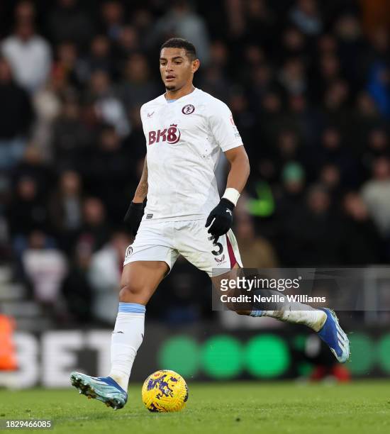 Diego Carlos of Aston Villa in action during the Premier League match between AFC Bournemouth and Aston Villa at Vitality Stadium on December 03,...