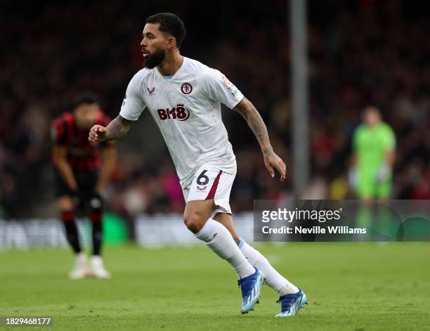 Diego Carlos of Aston Villa in action during the Premier League match between AFC Bournemouth and Aston Villa at Vitality Stadium on December 03,...