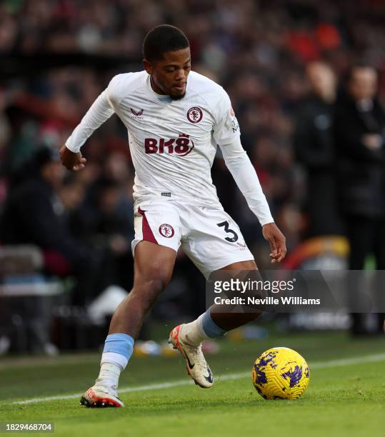 Leon Bailey of Aston Villa in action during the Premier League match between AFC Bournemouth and Aston Villa at Vitality Stadium on December 03, 2023...