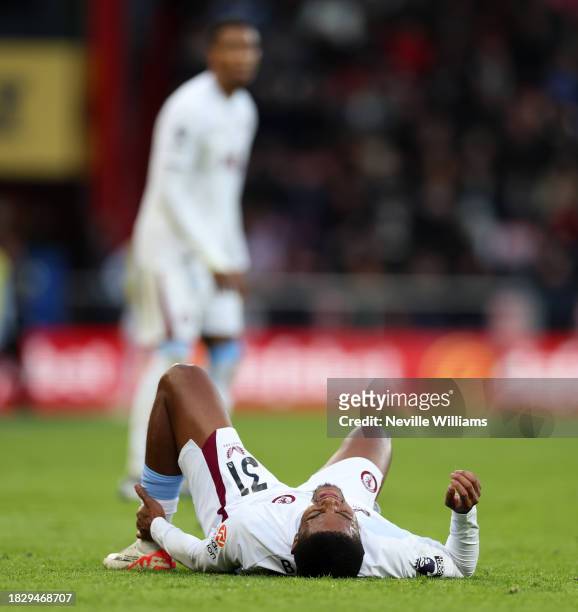 Leon Bailey of Aston Villa in action during the Premier League match between AFC Bournemouth and Aston Villa at Vitality Stadium on December 03, 2023...