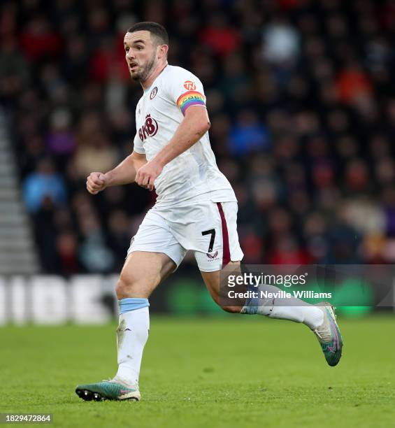 John McGinn of Aston Villa in action during the Premier League match between AFC Bournemouth and Aston Villa at Vitality Stadium on December 03, 2023...