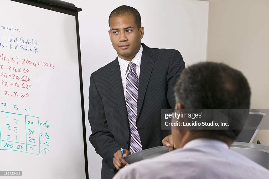 Man giving a business seminar