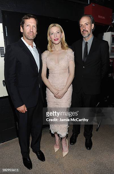 Kevin Ulrich, actress Cate Blanchett, and Kent Jones, Director of Programming, New York Film Festival attend the Gala Tribute To Cate Blanchett...