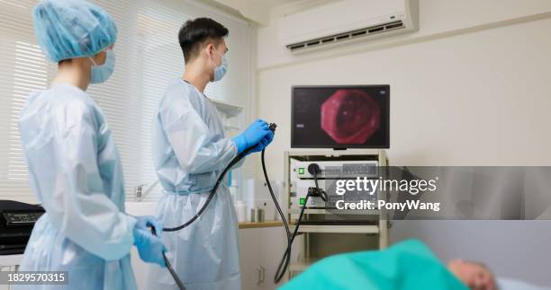 colonoscopy endoscopic examination - endoscope stock pictures, royalty-free photos & images