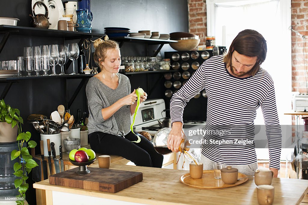 Young couple in kitchen