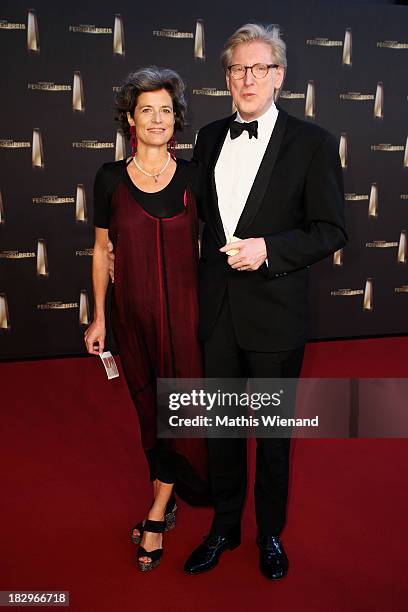 Theo Koll and Franziska zu Castell-Castell arrive at the red carpet of the 'Deutscher Fernsehpreis 2013' at Coloneum on October 2, 2013 in Cologne,...